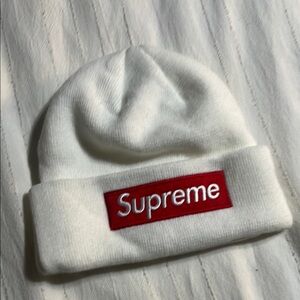 Supreme White Beanie